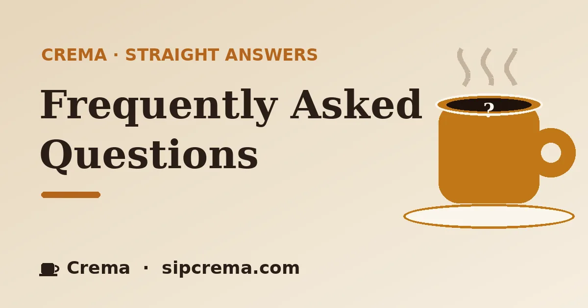 Crema FAQ — the free coffee shop finder, explained