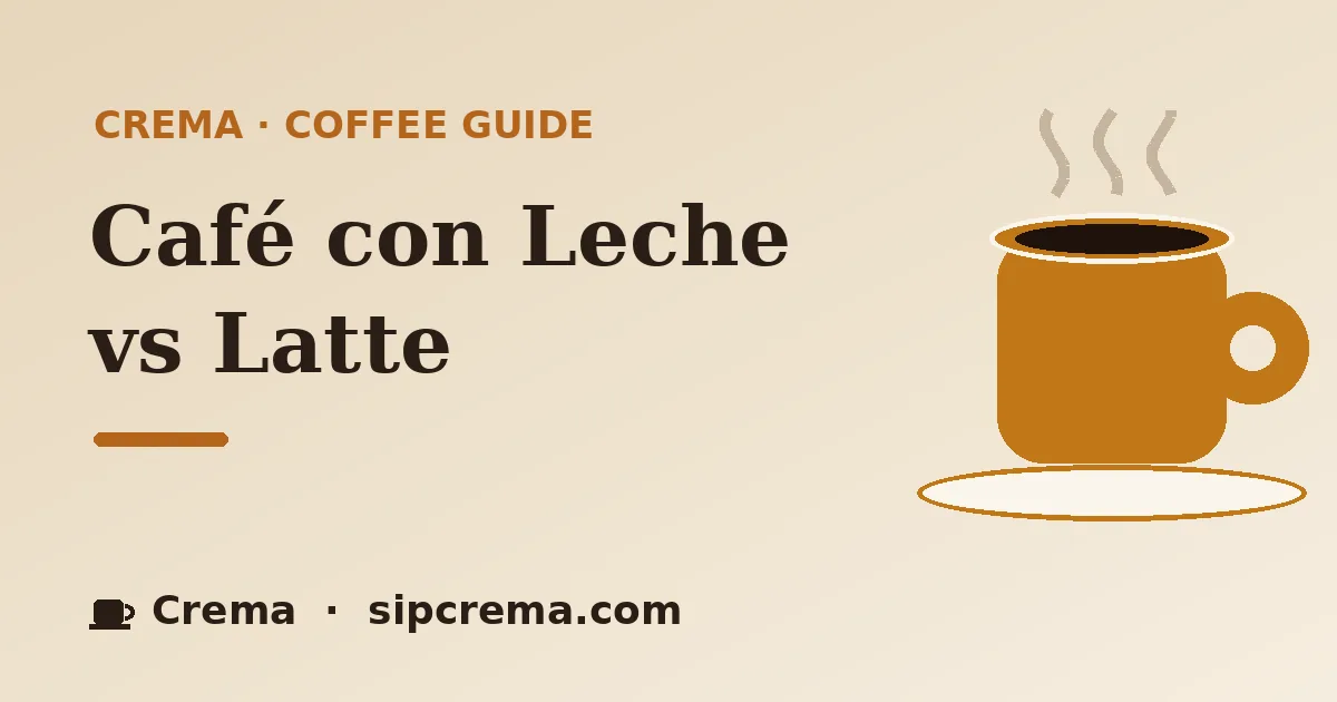 Café con Leche vs Latte — Crema coffee guide